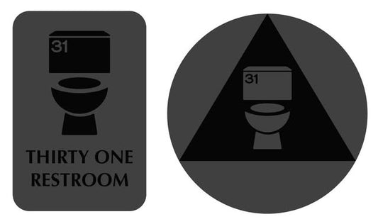"31" Restroom Signs
