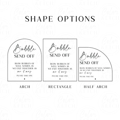 Bubble Send Off Sign