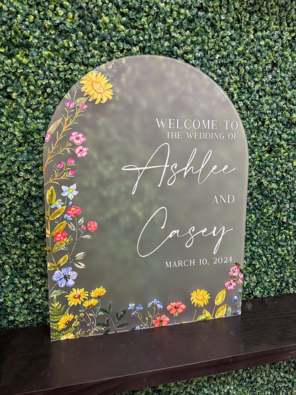 Wildflower Wedding Welcome Sign