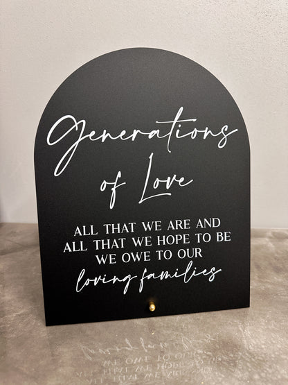 Generations Of Love Sign