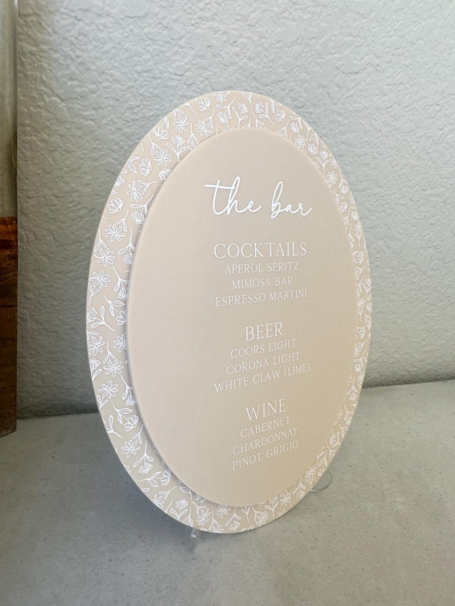 Flower Oval Bar Sign