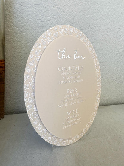 Flower Oval Bar Sign