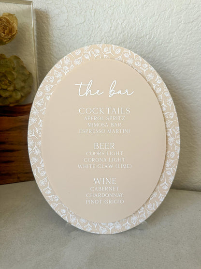 Flower Oval Bar Sign