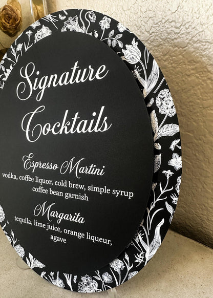 Chinoiserie Oval Bar Sign