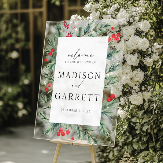 Winter Wedding Welcome Sign