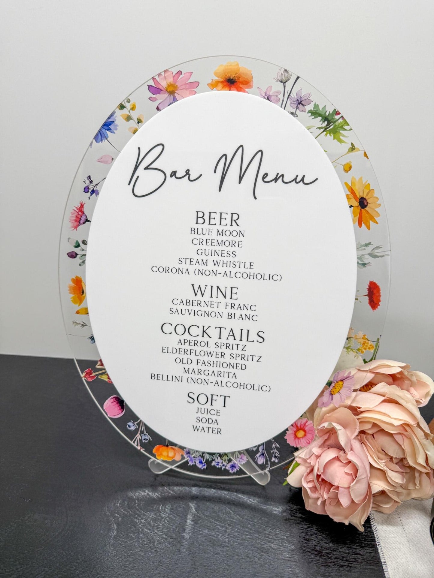 Wildflower Oval Bar Sign