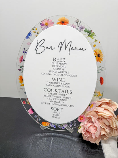 Wildflower Oval Bar Sign