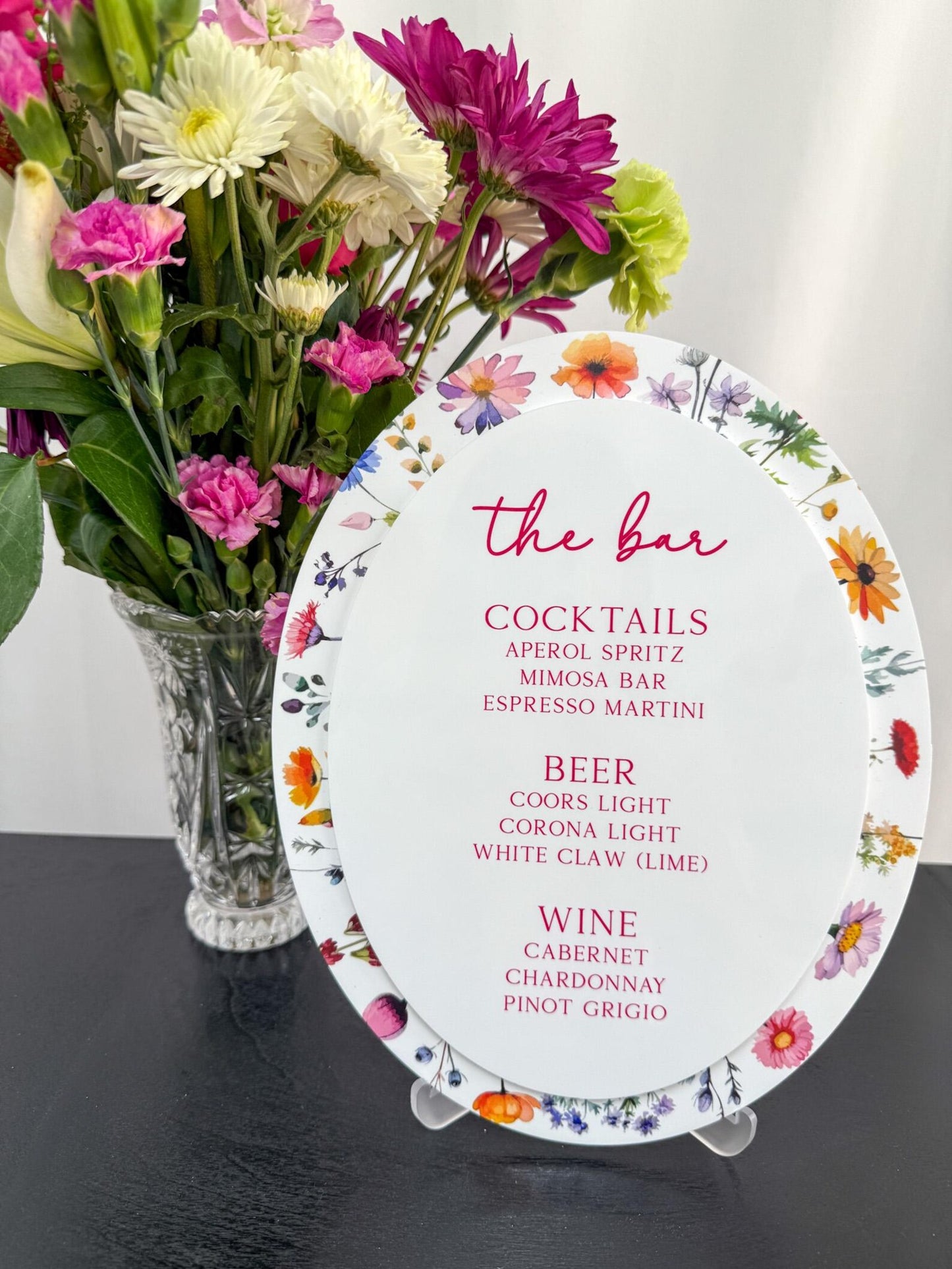 Wildflower Oval Bar Sign