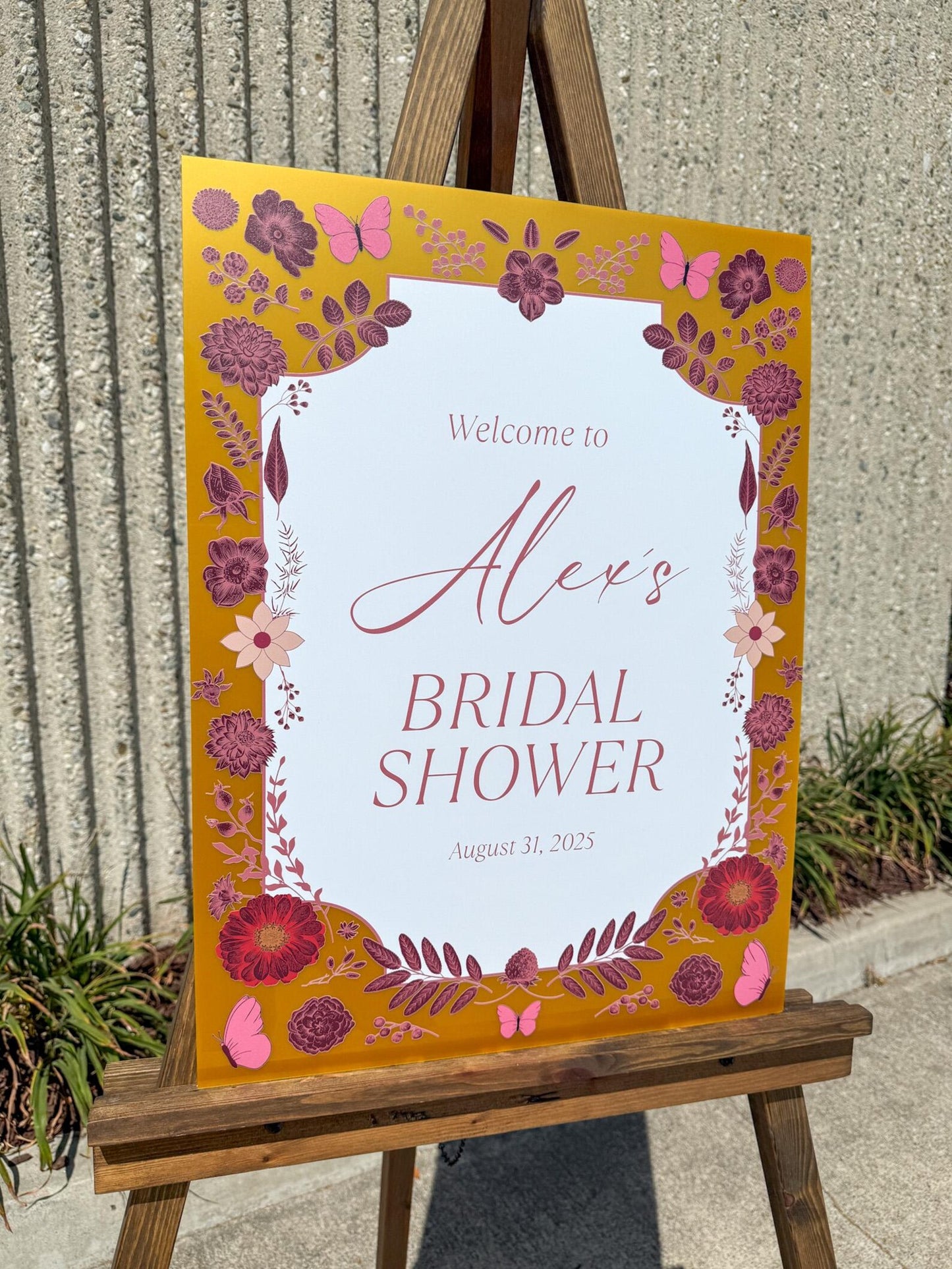 Vintage Floral Welcome Sign