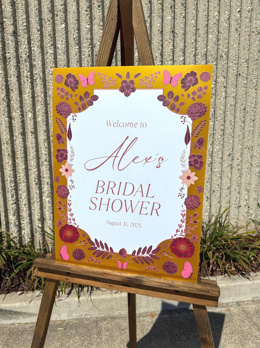 Vintage Floral Welcome Sign