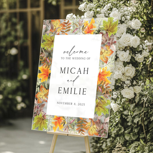 Fall Wedding Welcome Sign