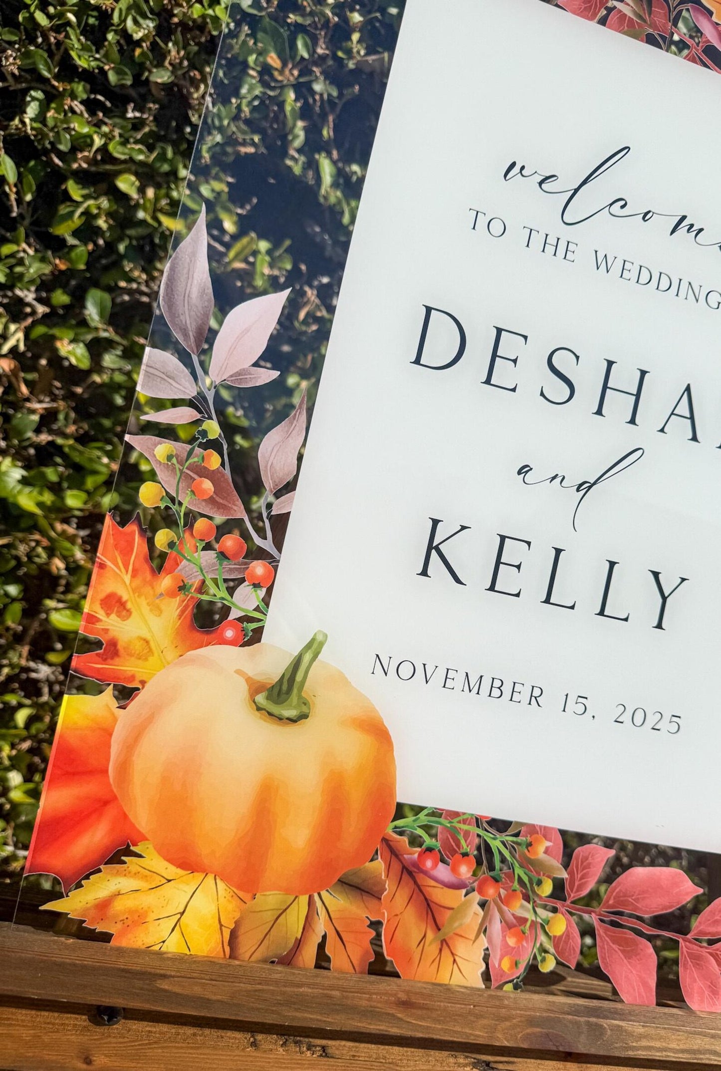 Fall Wedding Welcome Sign