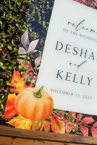 Fall Wedding Welcome Sign