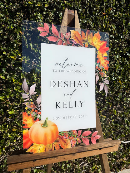 Fall Wedding Welcome Sign