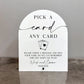 Pick A Card Sign