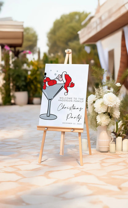 Santa Martini Welcome Sign