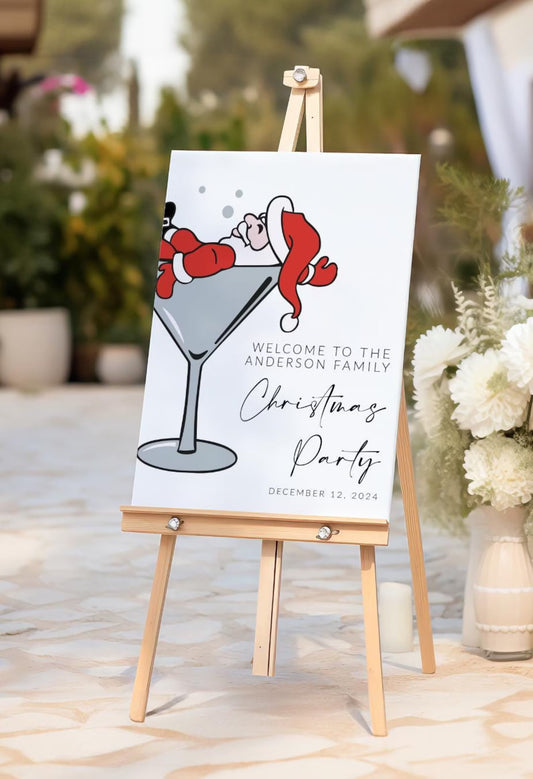 Santa Martini Welcome Sign