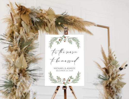 Tis The Season To Be Married Sign