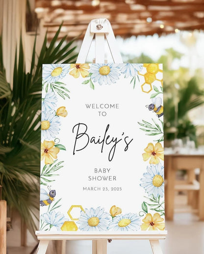 Bee Floral Sign