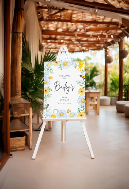 Bee Floral Sign
