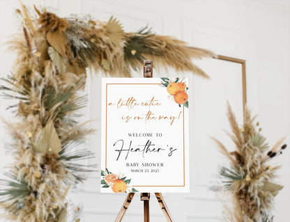 A Little Cutie Is On The Way Welcome Sign