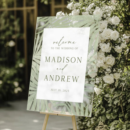 Palm Leaf Welcome Sign