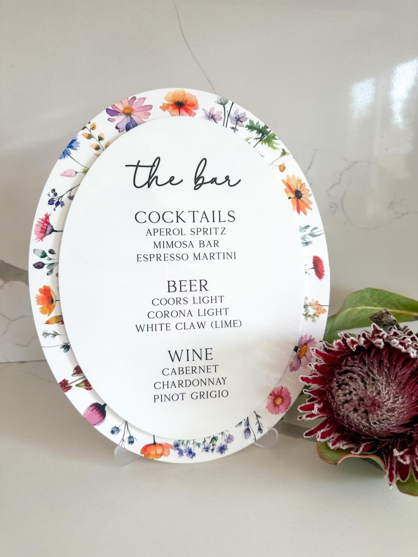 Wildflower Oval Bar Sign