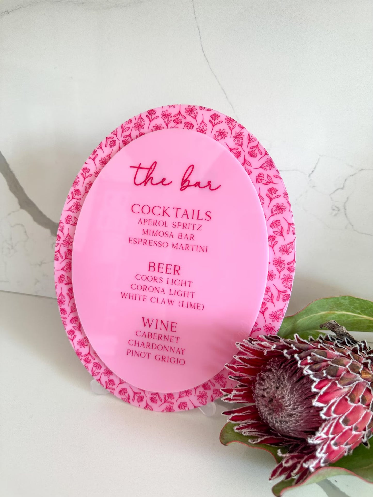 Flower Oval Bar Sign