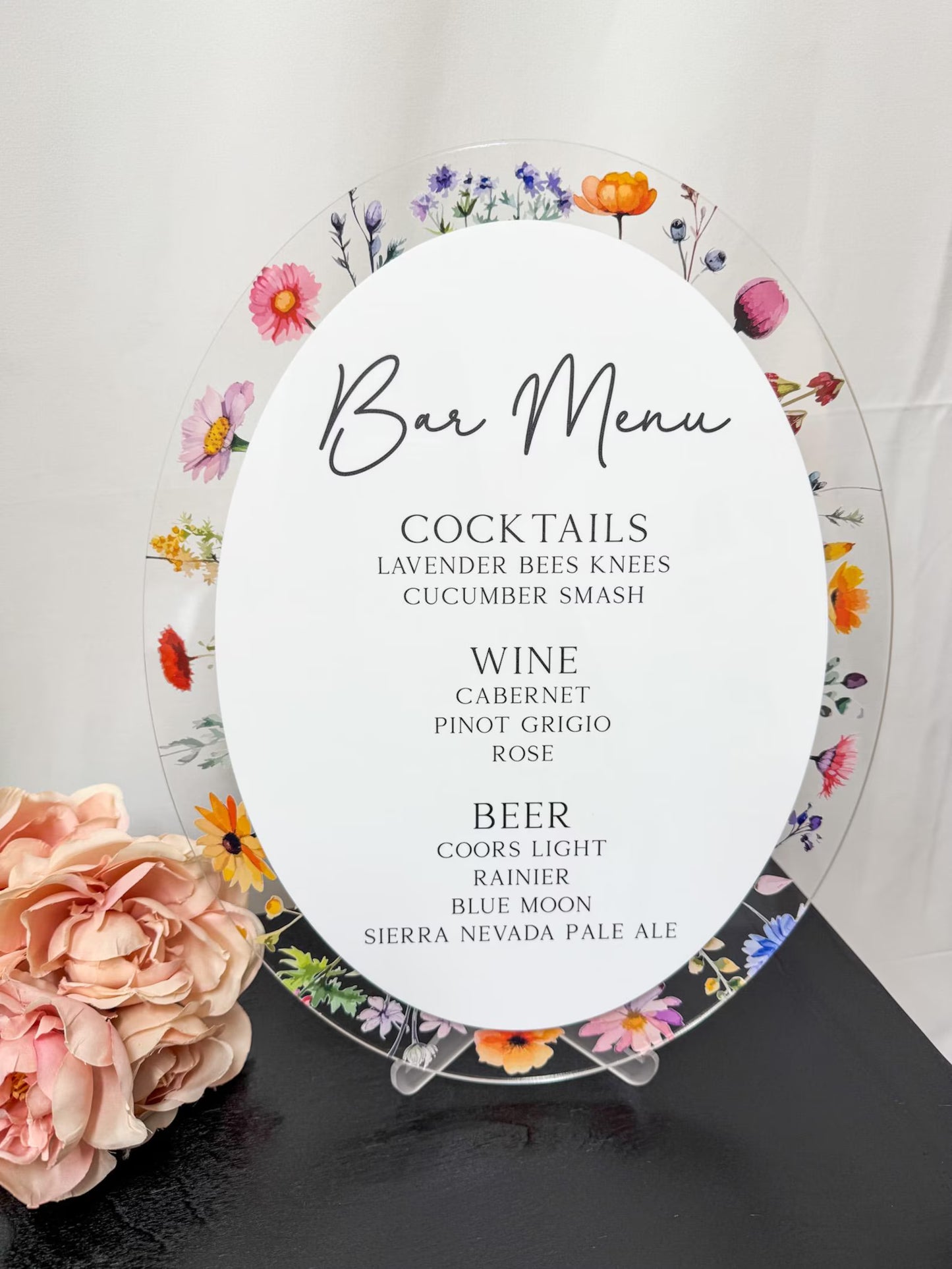 Wildflower Oval Bar Sign