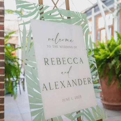 Palm Leaf Welcome Sign