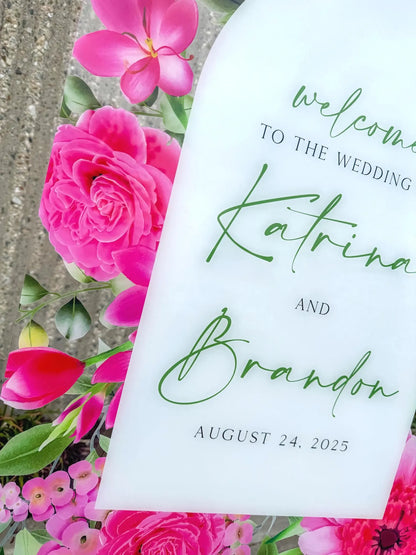Pink Flower Welcome Sign