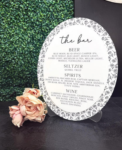 Flower Oval Bar Sign