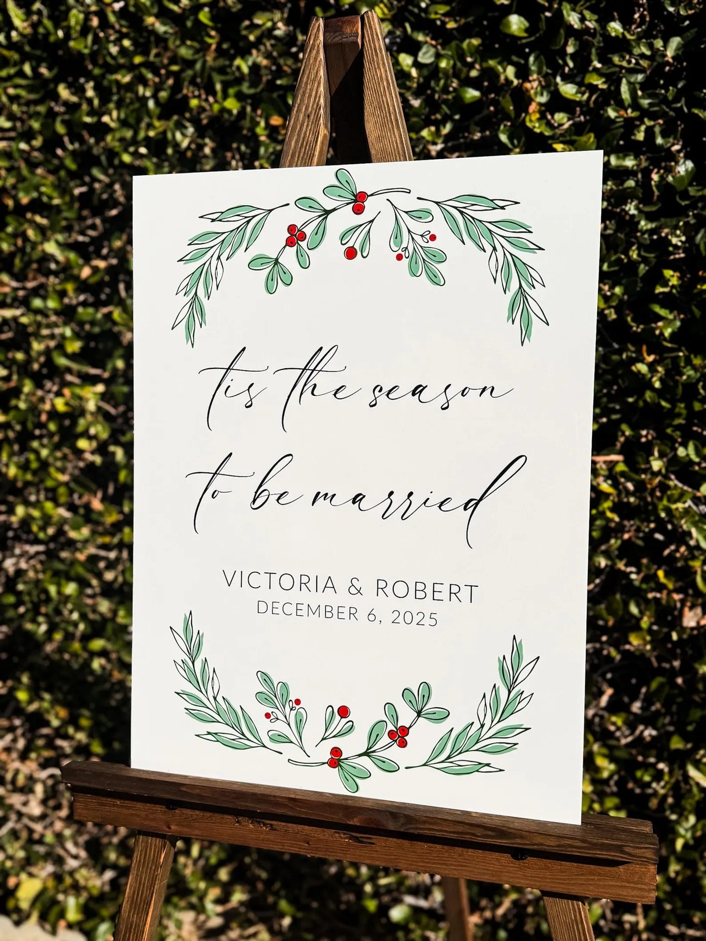 Tis The Season To Be Married Sign