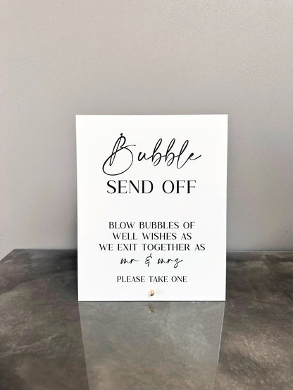 Bubble Send Off Sign