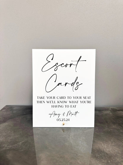 Escort Cards Sign