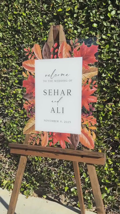 Fall Wedding Welcome Sign