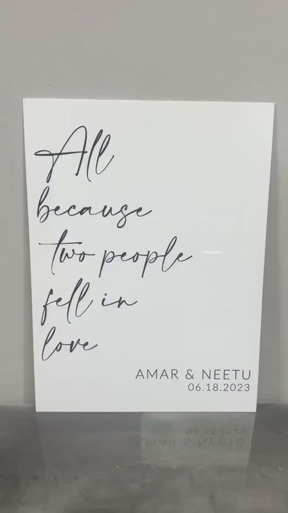 All Because Two People Fell In Love Sign