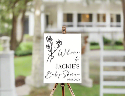 Flower Baby Shower Welcome Sign