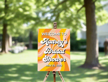 Retro Bridal Shower Welcome Sign