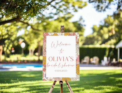 Floral Bridal Shower Welcome Sign