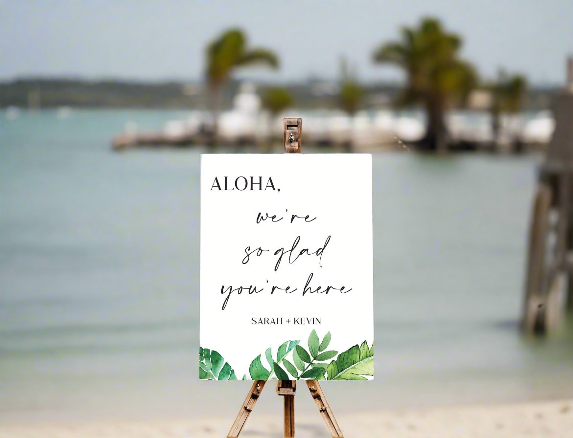 Aloha We're So Glad You're Here Sign