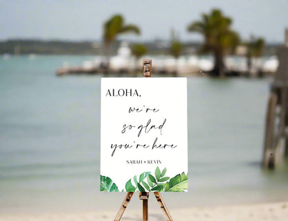 Aloha We're So Glad You're Here Sign