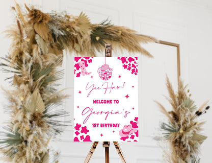 Disco Cowgirl Birthday Sign