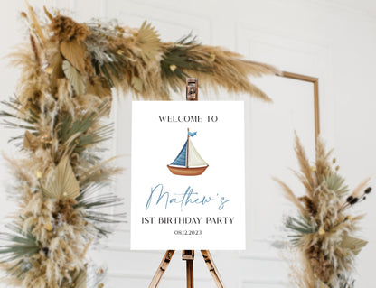 Sail Boat Birthday Sign