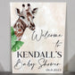 Giraffe Baby Shower Welcome Sign