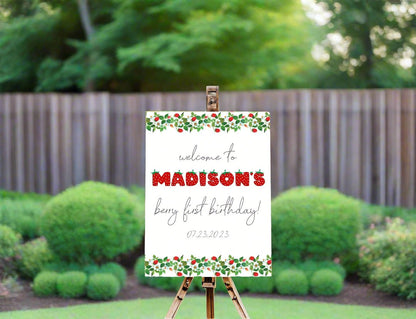 Berry First Birthday Sign