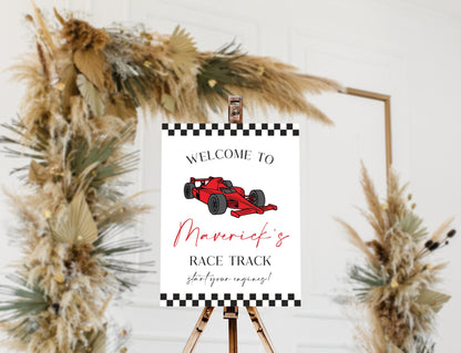 Race Car Birthday Sign