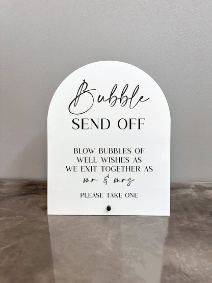 Bubble Send Off Sign