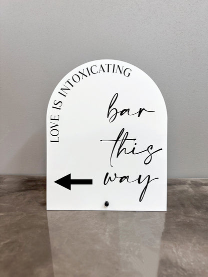 Bar This Way Arrow Sign