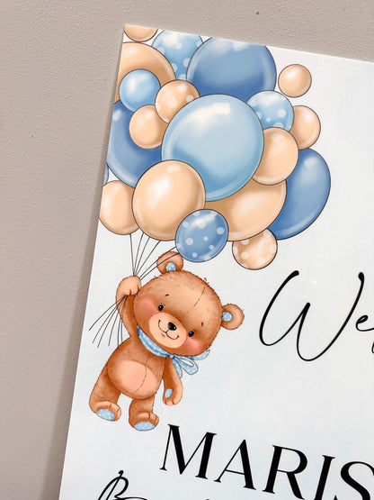 Blue Bear Welcome Sign